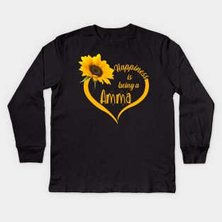 Happiness Is Being A Amma Kids Long Sleeve T-Shirt